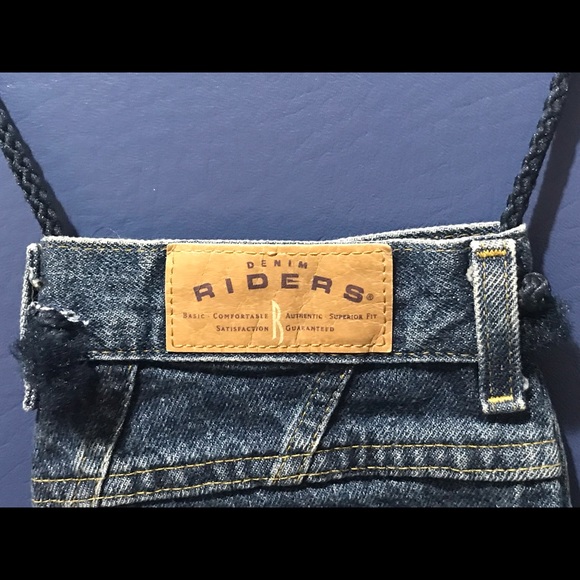 New Riders denim jean handbag w/multicolored roses and beads fringe - Picture 5 of 14